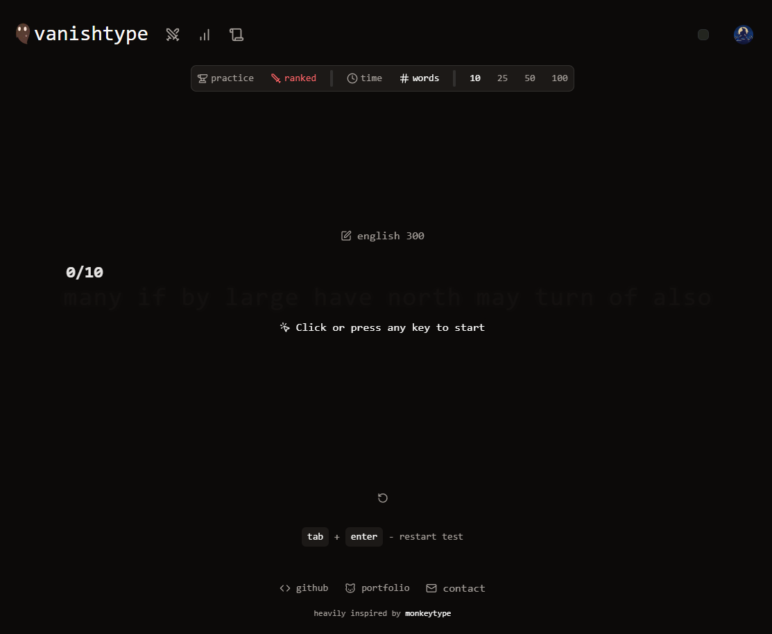 Vanishtype A Simple Quiet Typing Test Vanishtype a simple quiet typing test